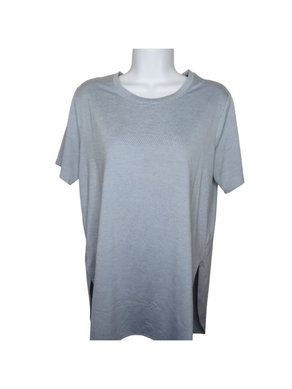 Skechers Womens Light Blue Short Sleeve T-Shirt Casual Top M Polyester Blend